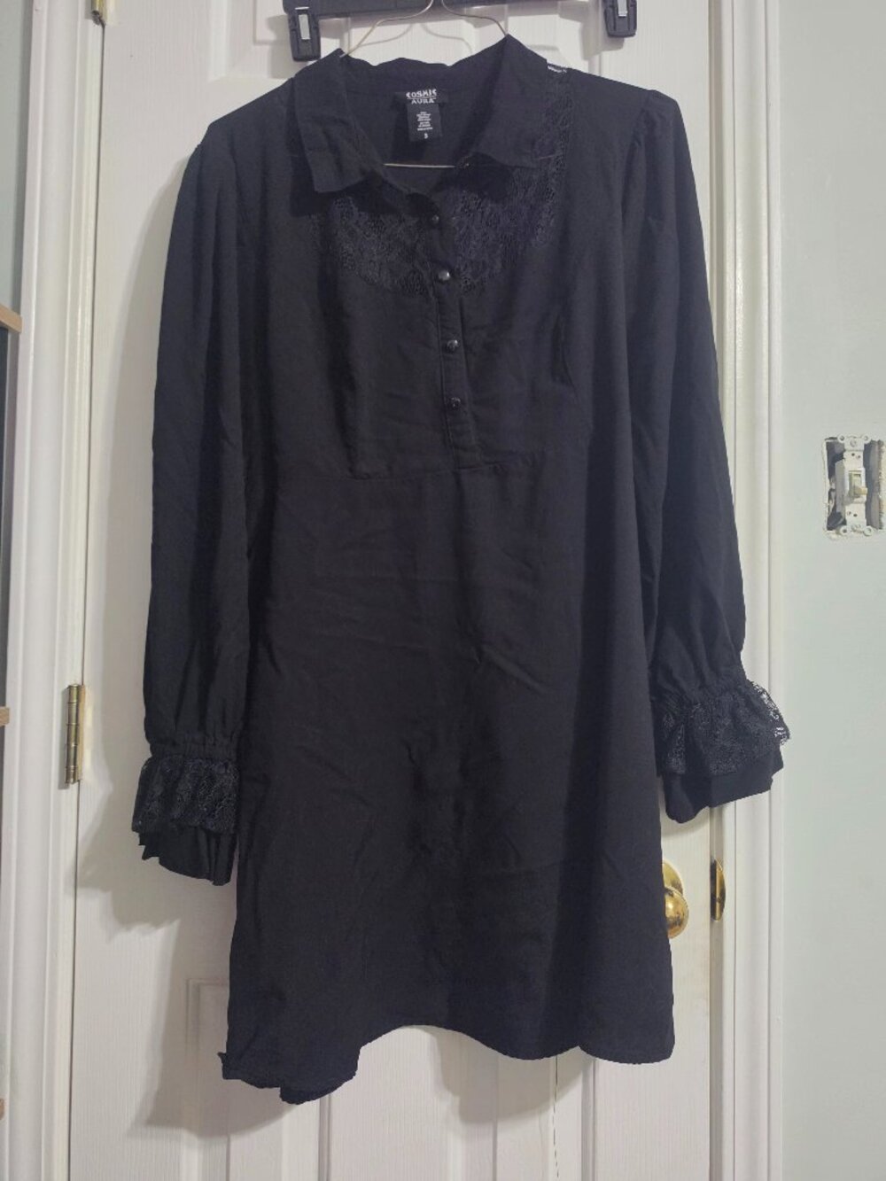 Black Lace Collared Dress